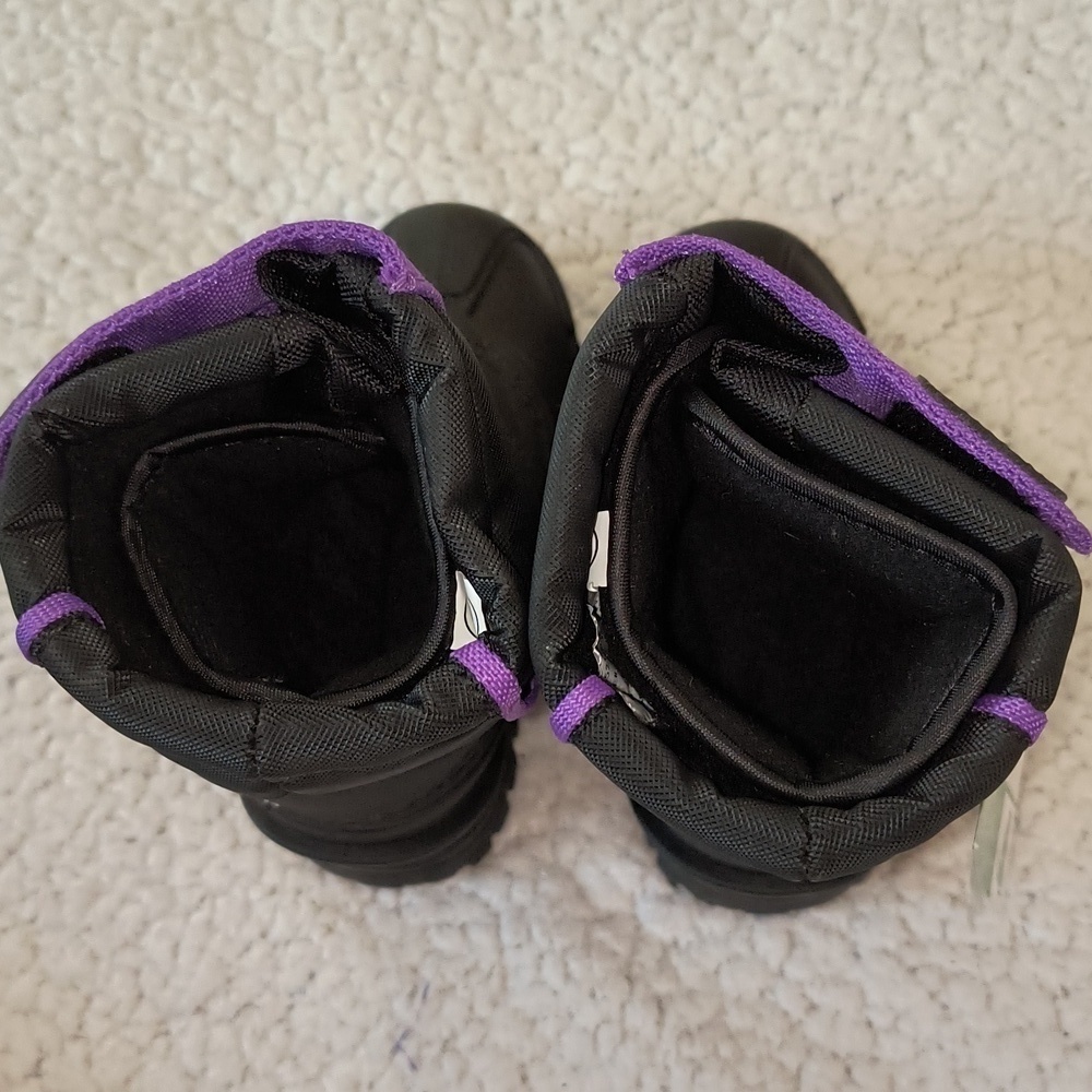 NWT Child's Purple/Black Itasca Snow Cat Winter Boots Size 7 - Picture 4 of 9